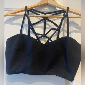 Forever21 Black Strappy Crop Top